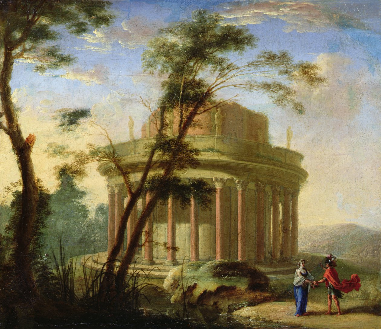 Paisagem com um templo antigo (pintura) de Antoine Pierre the Younger Patel