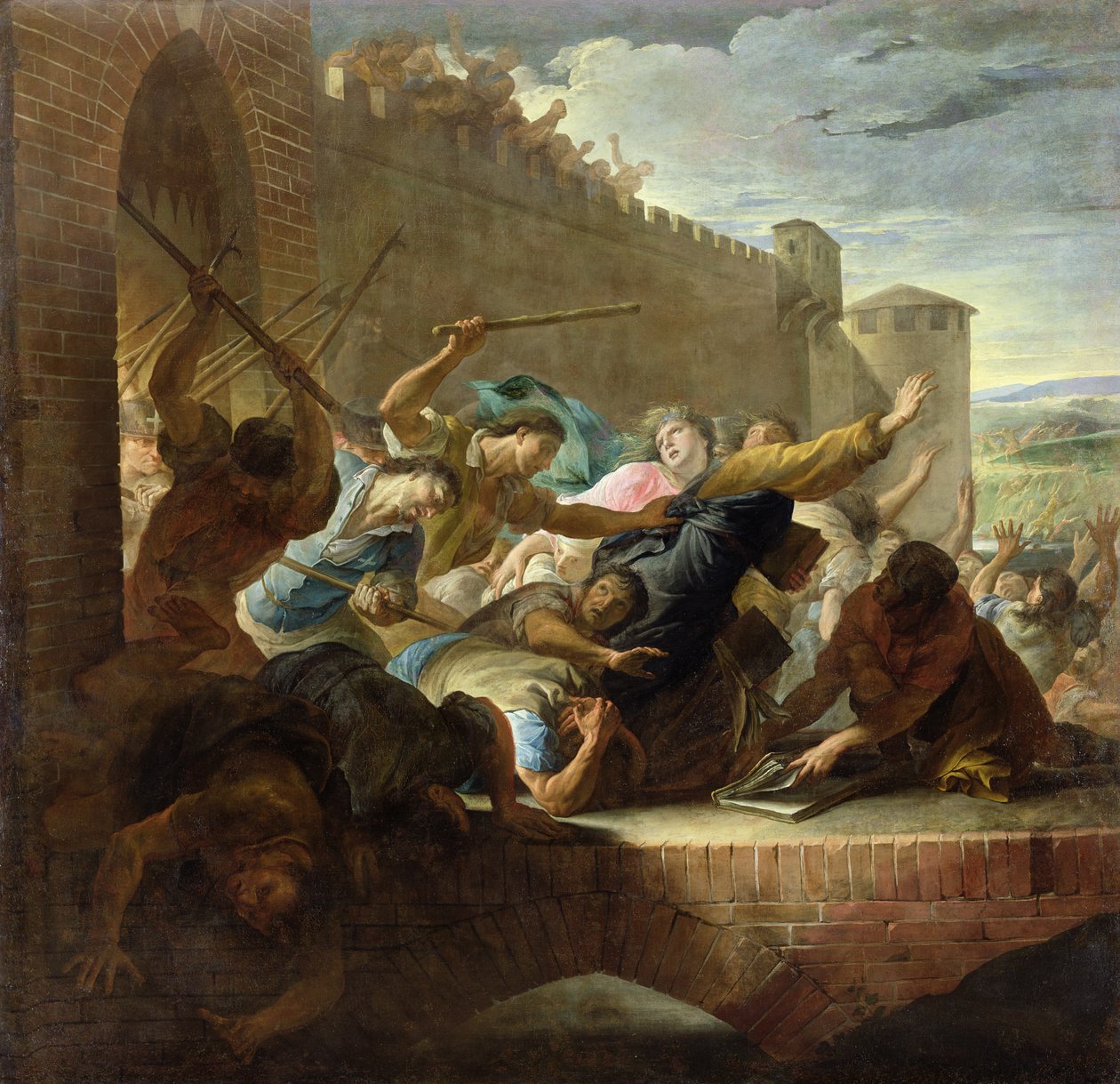 Expulsão dos Huguenotes de Toulouse após a Captura da Cidade pelo Príncipe dos Apoiadores do Conde em 1562 de Antoine Rivalz