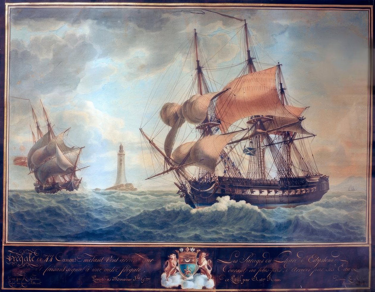 Encontro da Inglaterra. Navios de guerra - A.Roux de Antoine Roux