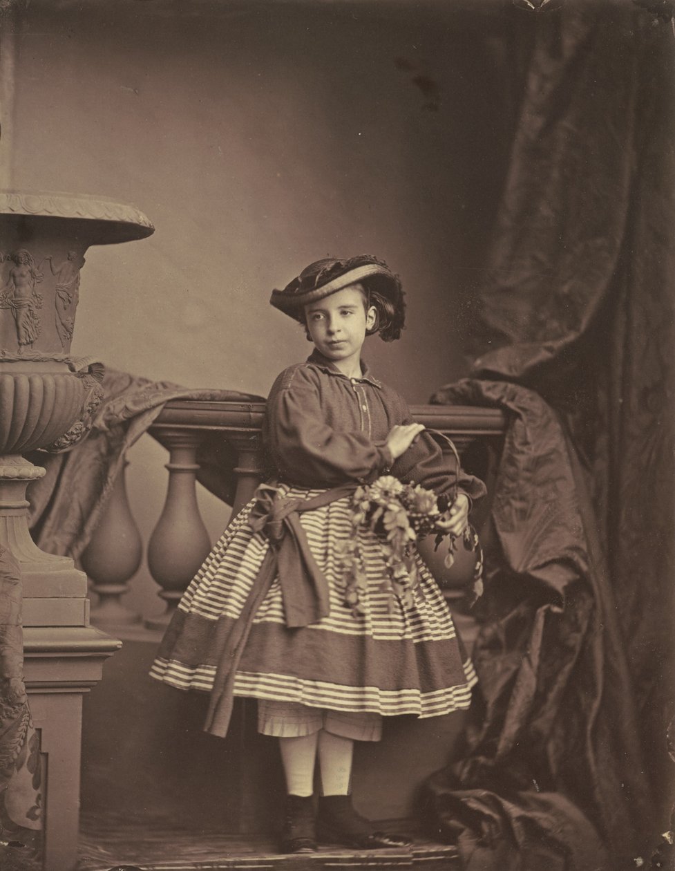 Retrato de uma rapariga,c. 1850s (foto) de Antoine Samuel Adam Salomon