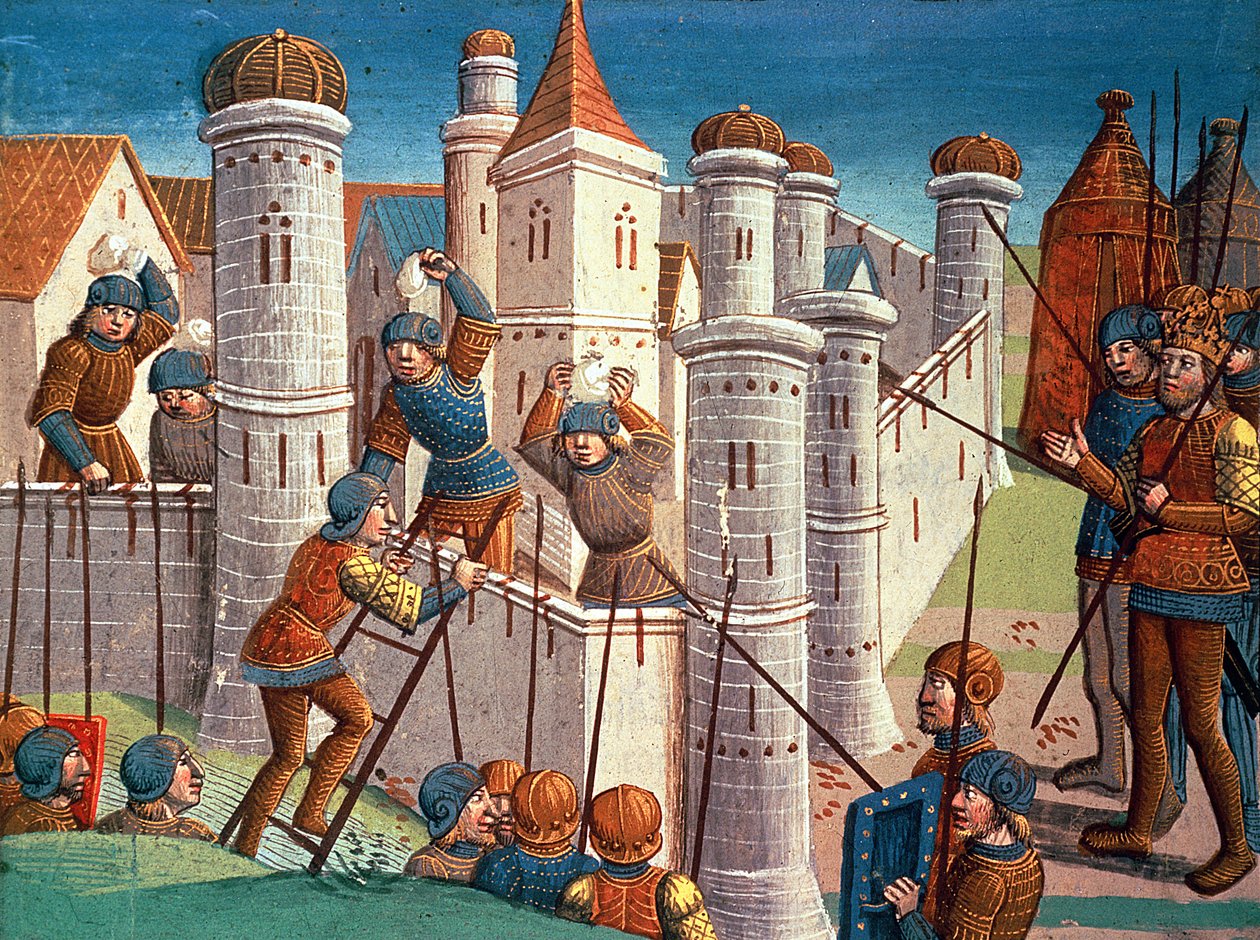 Cena de uma batalha defendendo Constantinopla, de Ogier le Danois de Antoine Verard