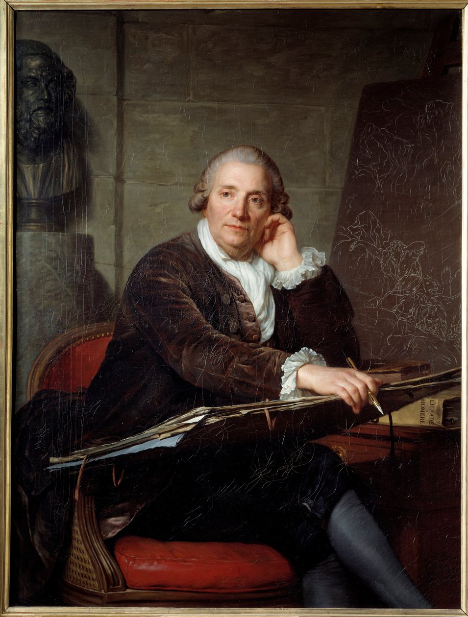 Retrato do Pintor Gabriel Francois Doyen (1726-1806) Pintura de Antoine Vestier (1740-1824) 1786 Sol. 1,3x0,96 m de Antoine Vestier