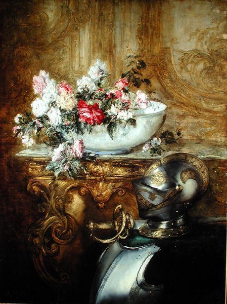 Ainda vida de uma tigela de flores de Antoine Vollon