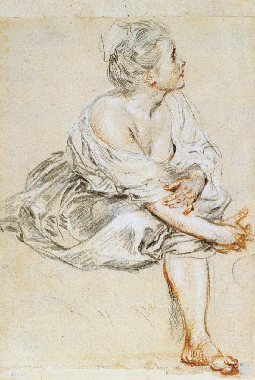 Jovem sentada de Antoine Watteau