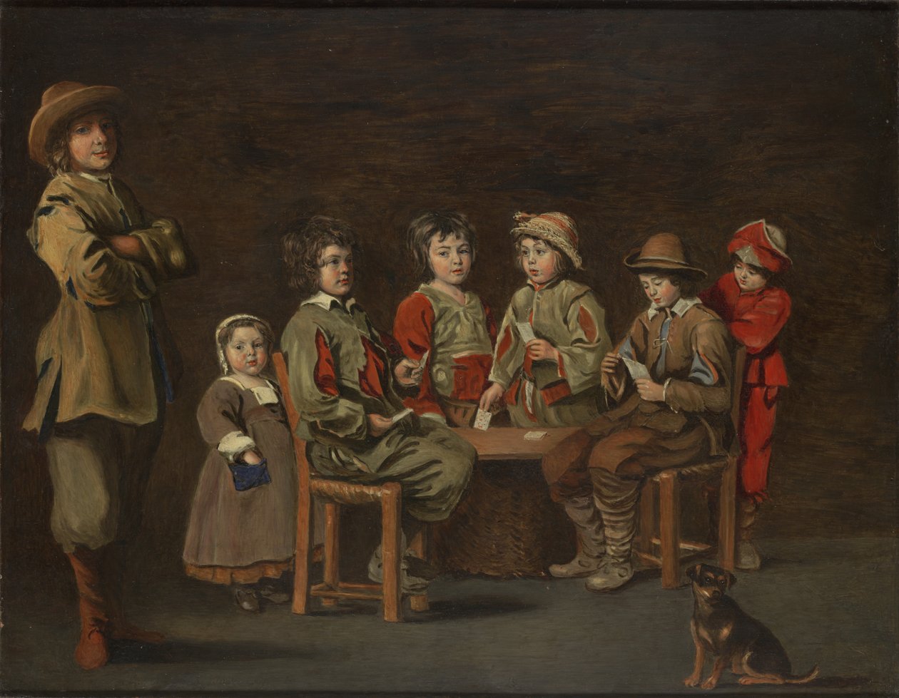 Os jovens jogadores de cartas, 1643 de Antoine and Louis Le Nain