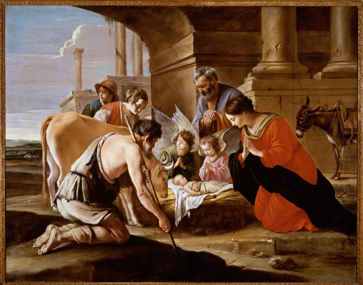 A Adoração dos Pastores (pintura sobre tela) de Antoine and Louis & Mathieu (1607-77) Le Nain