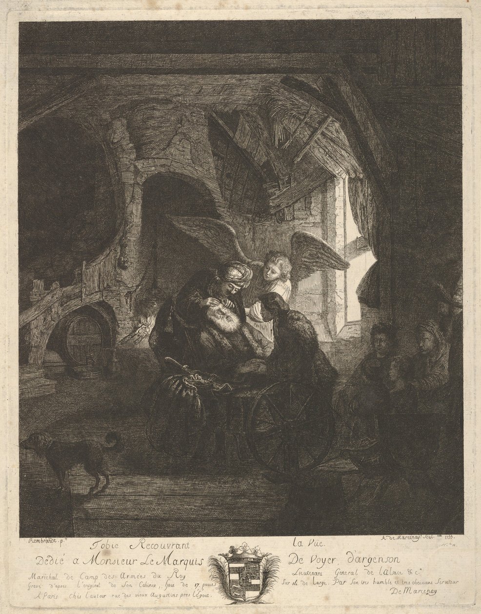 Tobias Retornando a Visão de Seu Pai, 1755. de Antoine de Marcenay Ghuy