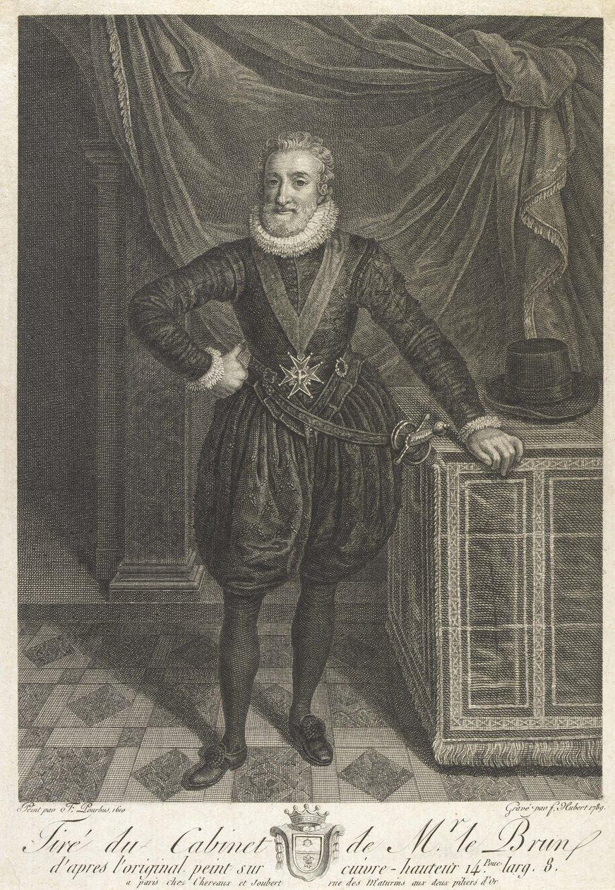 Meia-metragem Retrato de Henri IV (grafite sobre papel) de Antoine de Marcenay de Ghuy
