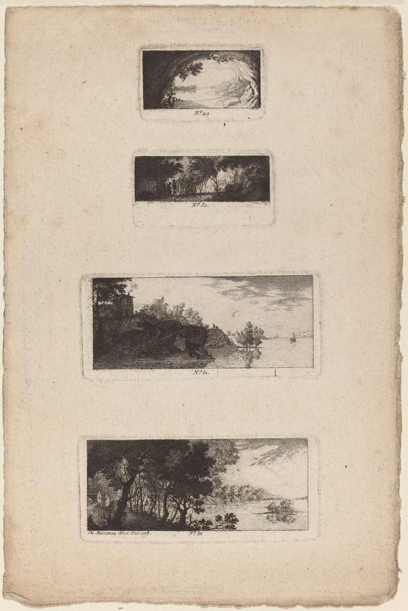 Paisagem com abertura da caverna de Antoine de Marcenay de Ghuy