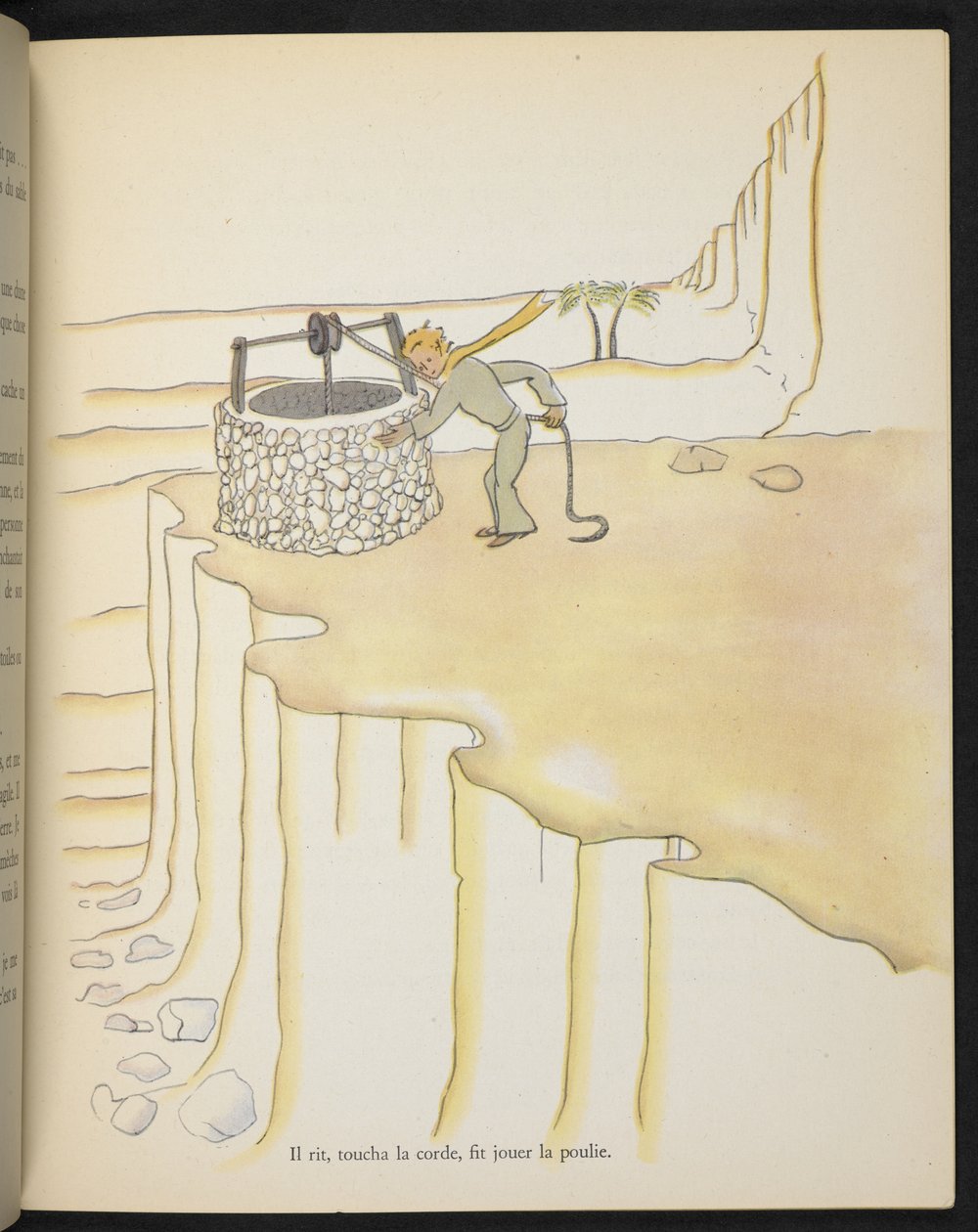 O Principezinho junto ao poço, ilustração de "O Principezinho", de Antoine de Saint-Exupéry de Antoine de Saint Exupery