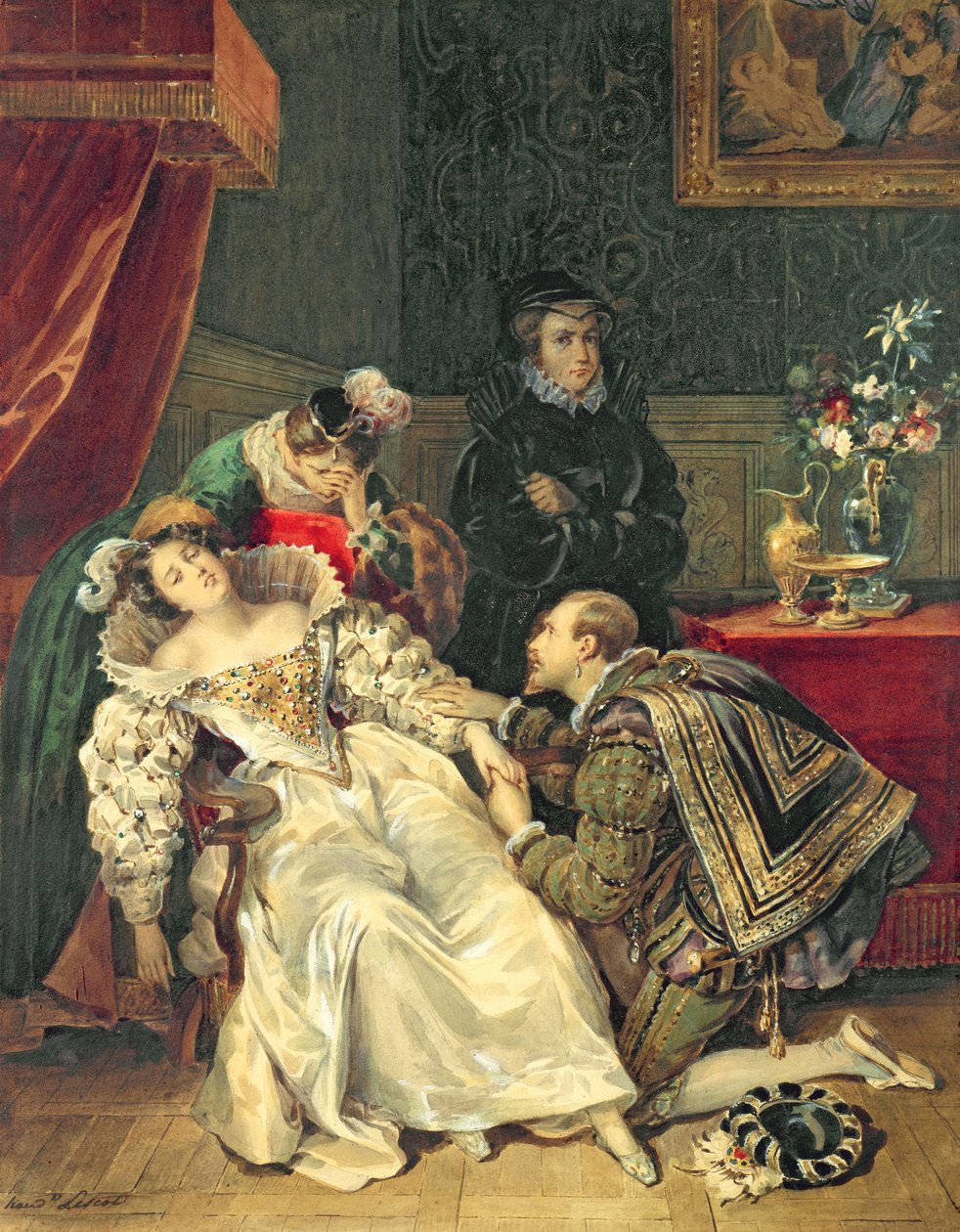 Mary Queen of Scots (1542-87) (wc no papel) de Antoinette Cecile Hortense Lescot Haudebourt