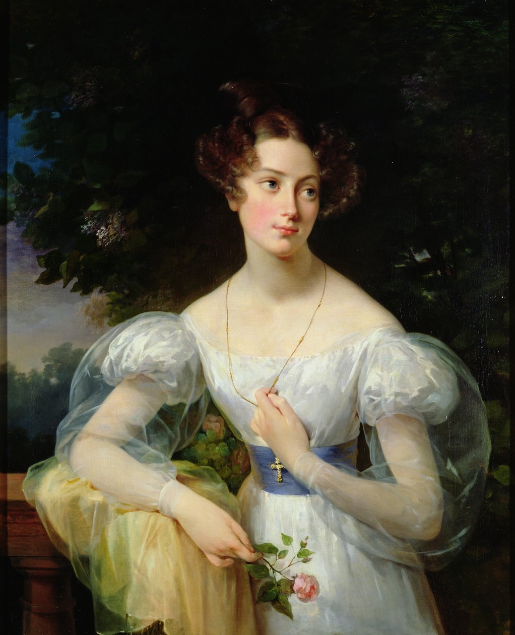 Retrato de Hortense Ballu, futura Sra. Alphonse Jacob-Desmalter, c.1832-37 de Antoinette Cecile Hortense Lescot Haudebourt