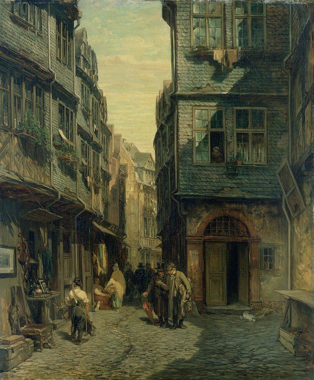 O bairro judeu em Frankfurt, 1883 de Anton Burger