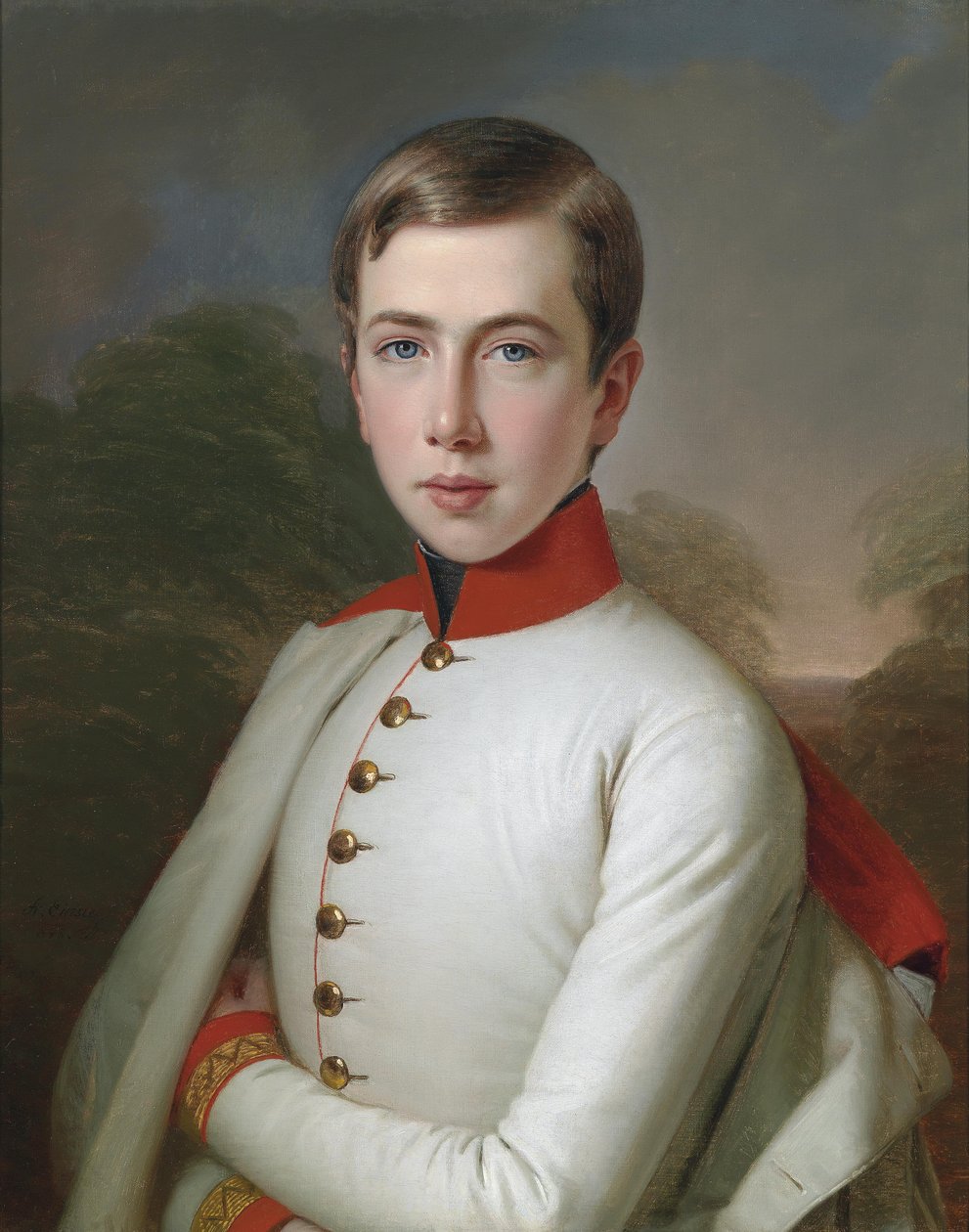 Arquiduque Karl Ludwig da Áustria (1833-1896) com a idade de 15 anos de Anton Einsle