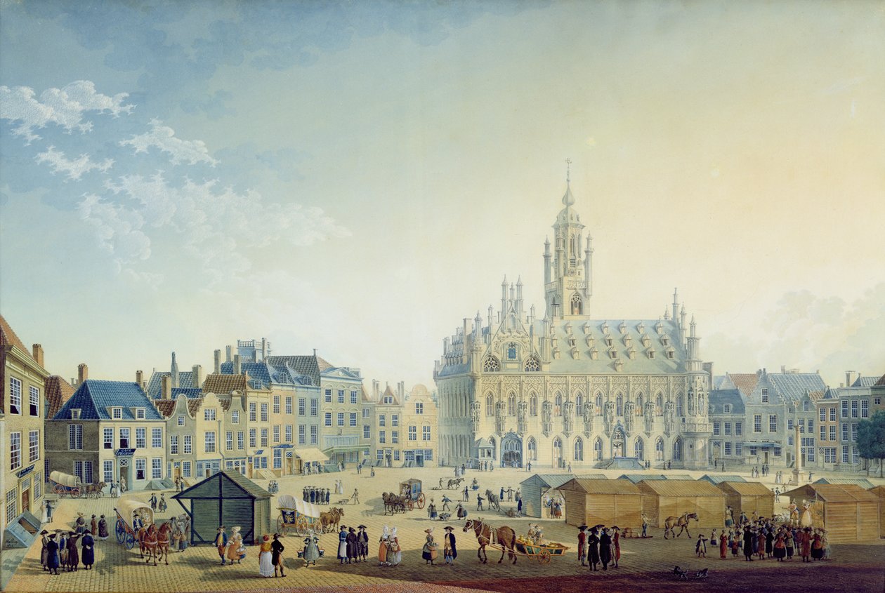 A praça principal, Middelburg, 1812 de Anton Ignaz Melling