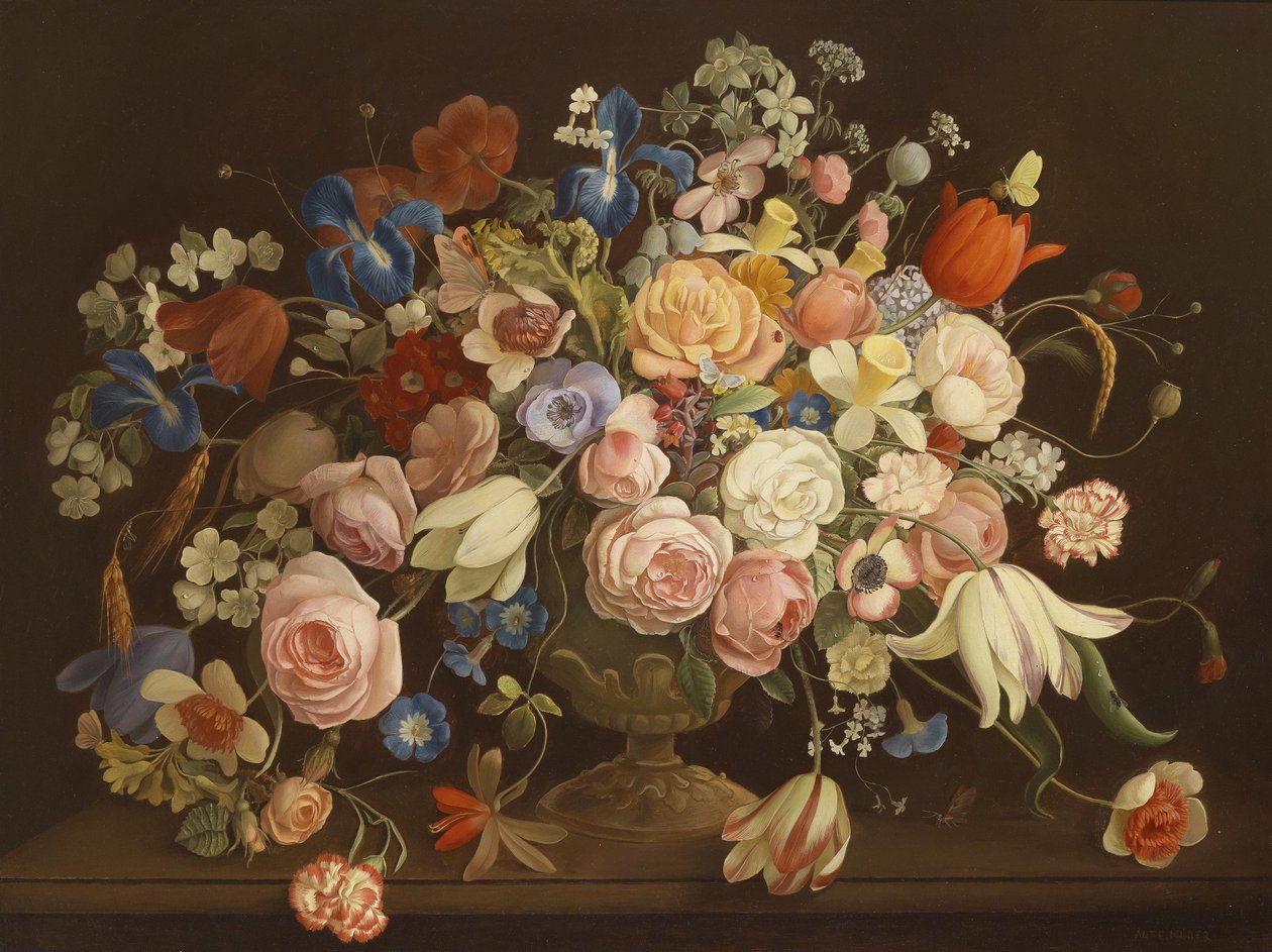 Grande decorativo ainda vida floral de Anton Muller