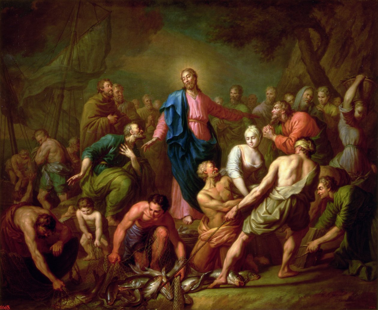 O projecto milagroso de peixes, 1762 de Anton Pavlovich Losenko