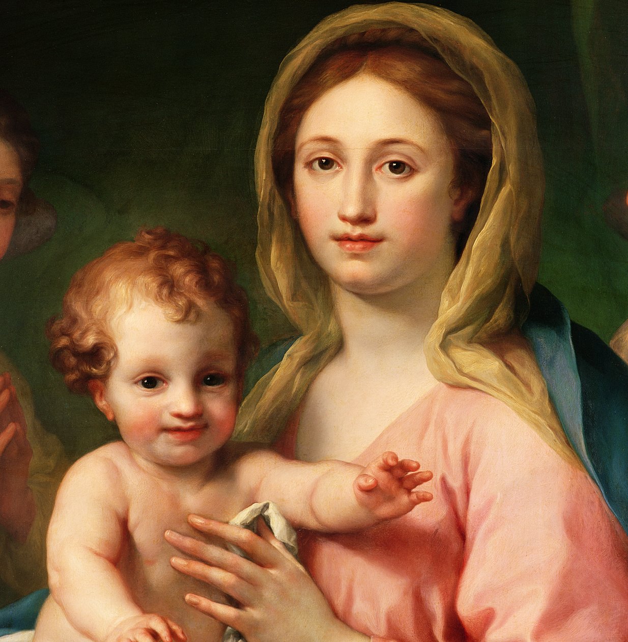 Madonna e criança com dois anjos, 1770-73 (detalhe de 91576) de Anton Raphael Mengs
