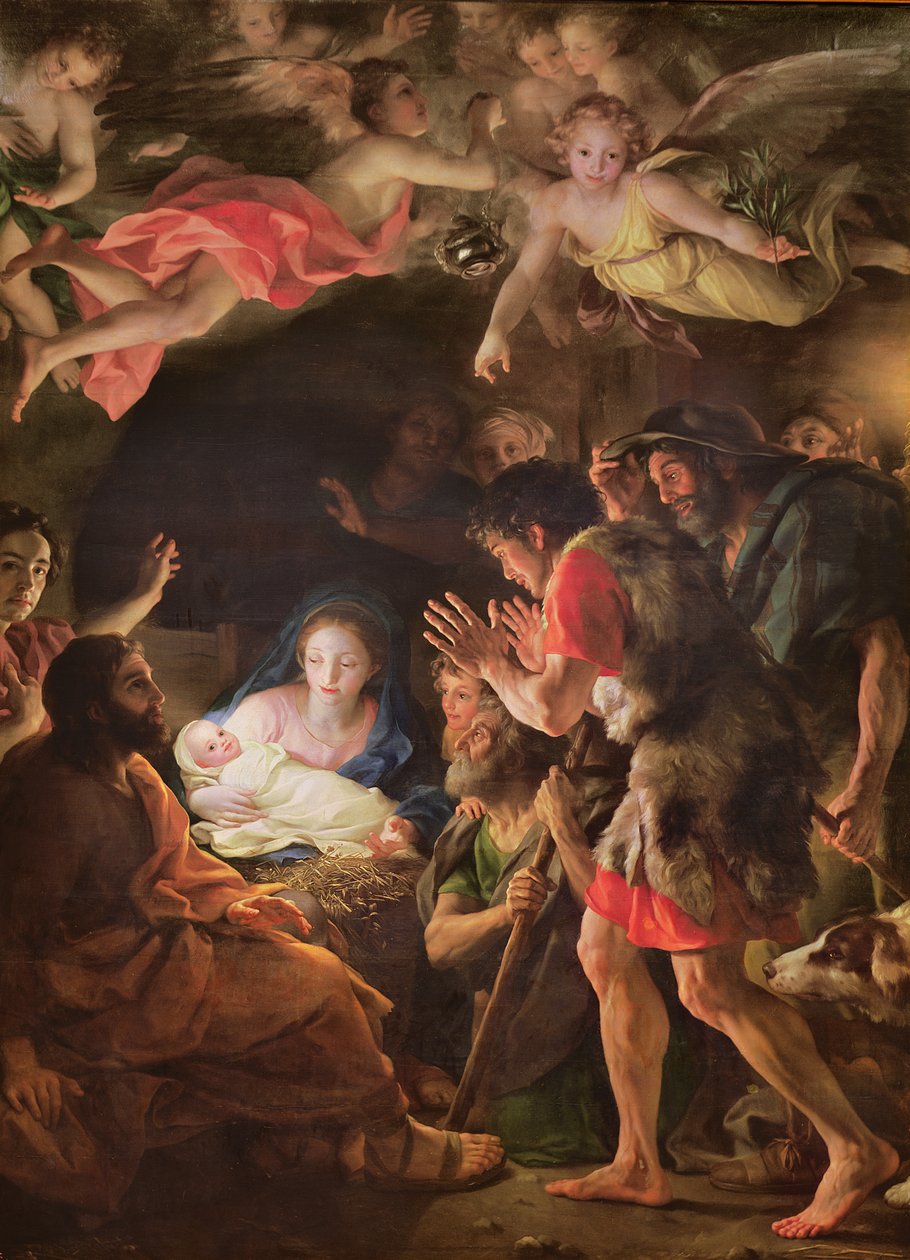 A Adoração dos Pastores, c.1770 (óleo sobre madeira) de Anton Raphael Mengs