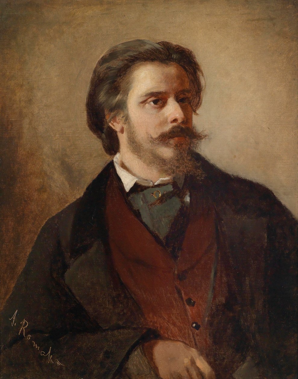Retrato do pintor Berthold Winder (1833-1888) de Anton Romako