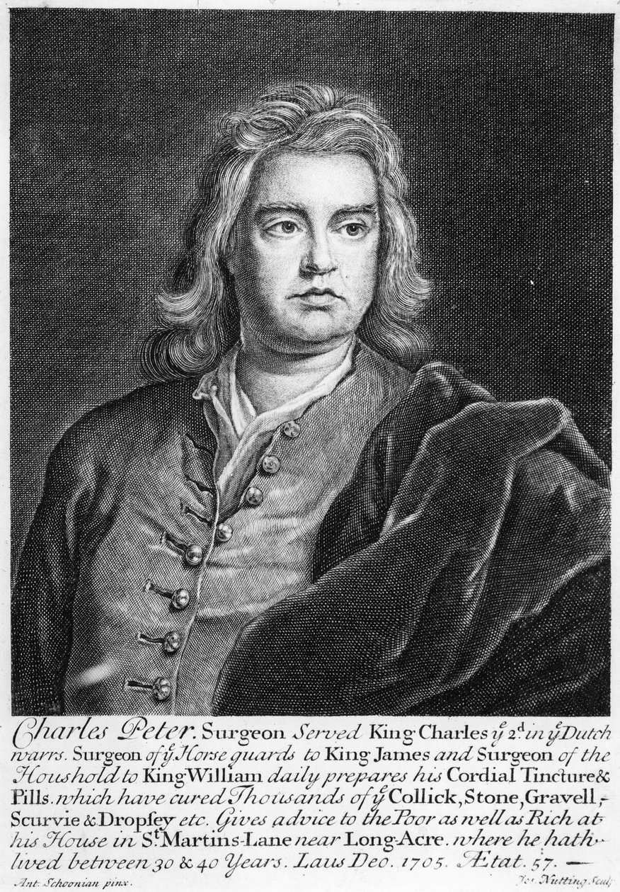 Charles Peter, gravado por Joseph Nutting, 1705 de Anton Schoonjans
