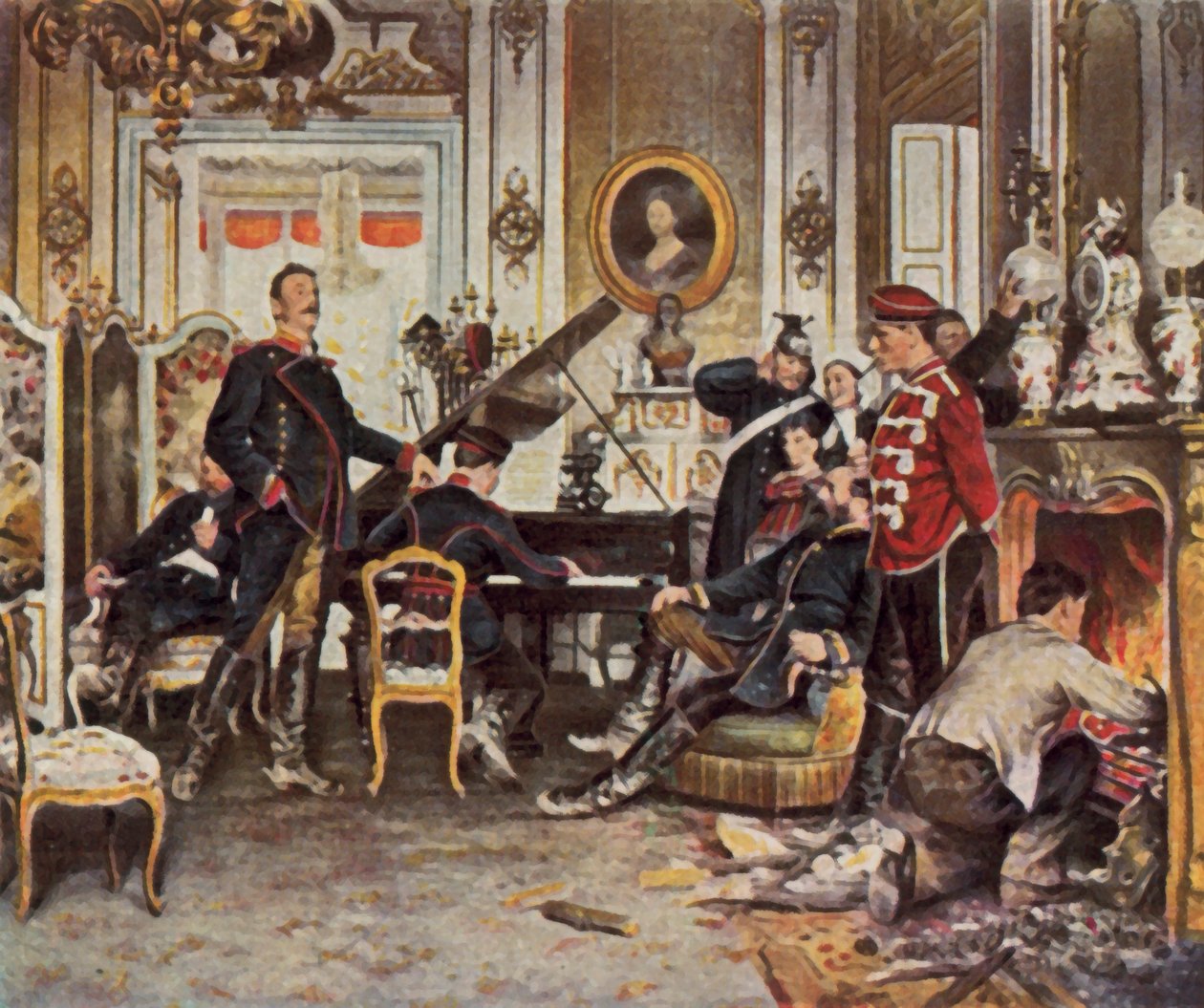 Na zona de preparação nos arredores de Paris de Anton Alexander von (after) Werner