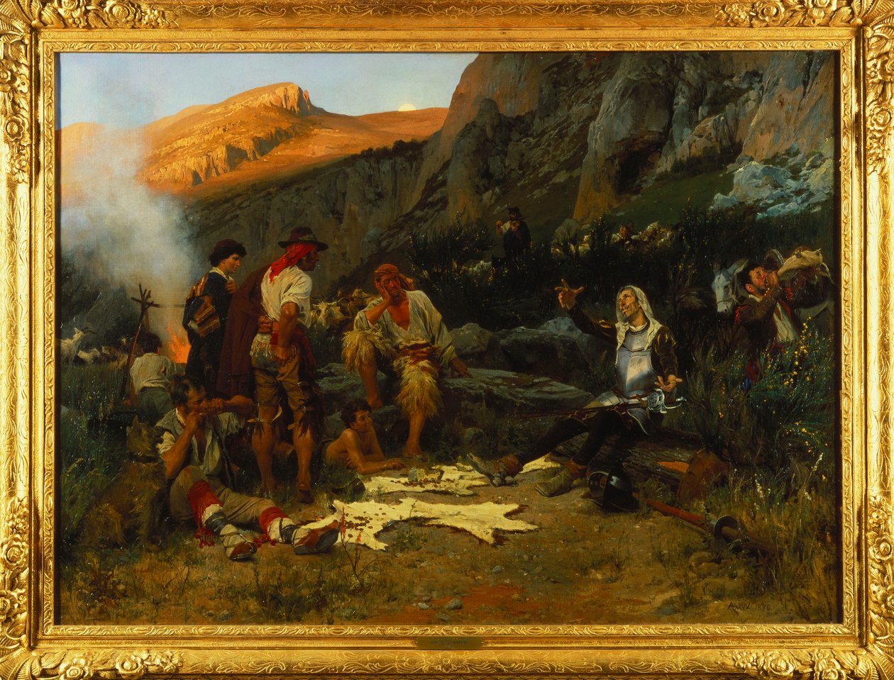 Dom Quixote e os pastores de cabras, 1870 de Anton Alexander von Werner