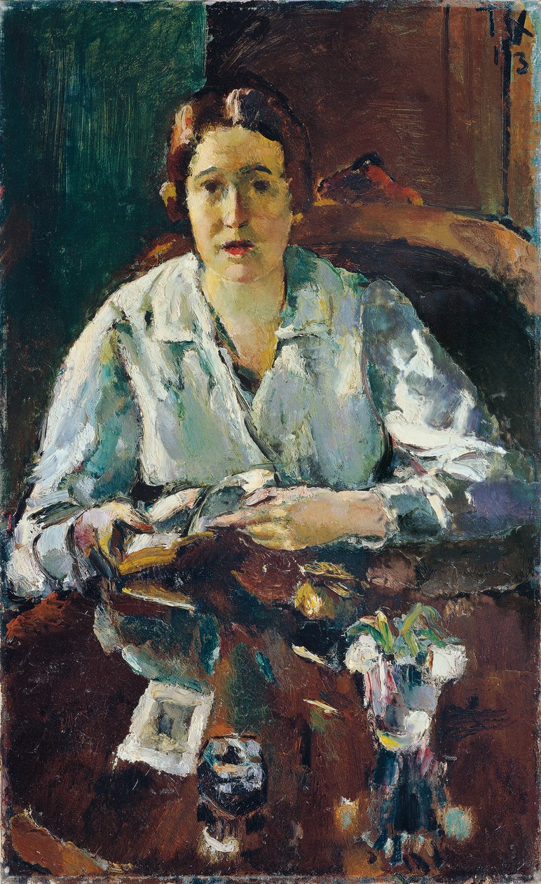 Senhora de blusa branca (Primeira esposa do artista) de Anton Faistauer