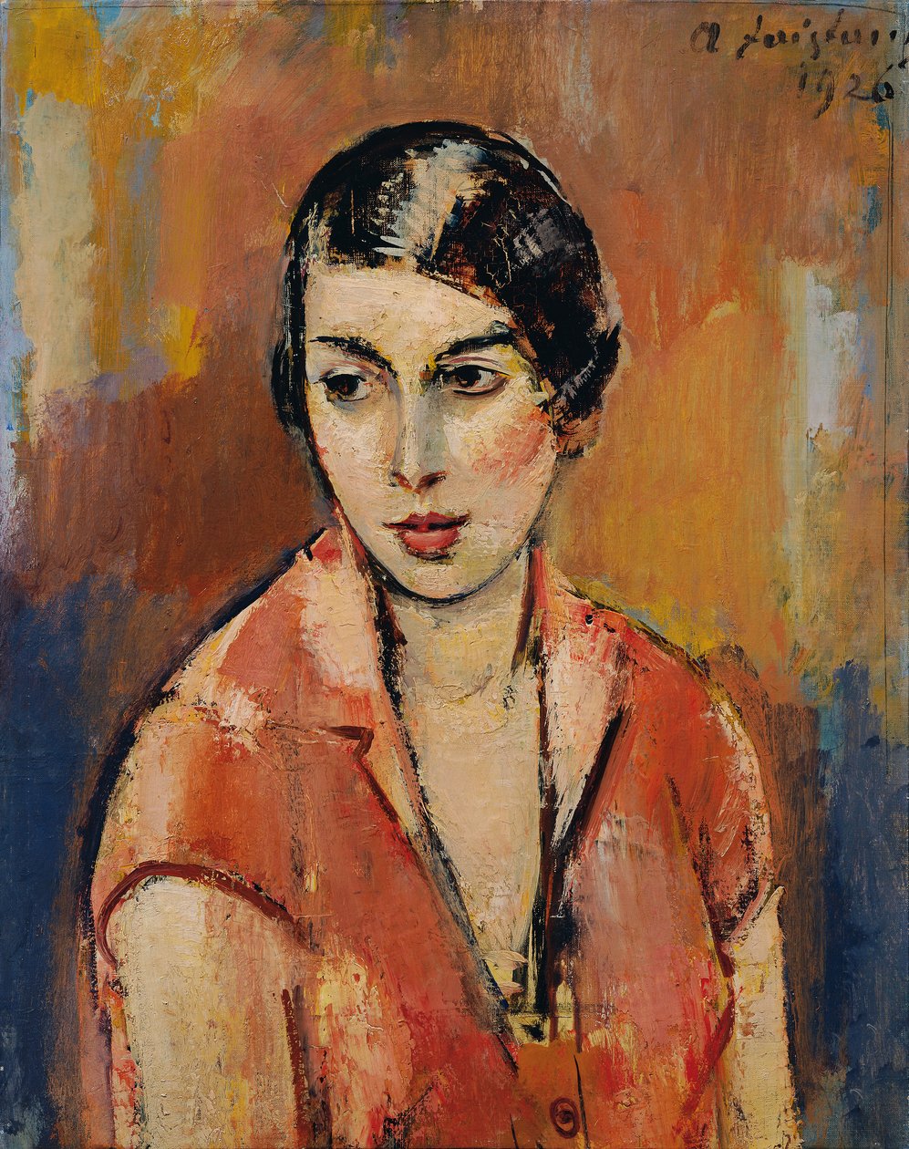 Jovem de vestido rosa de Anton Faistauer
