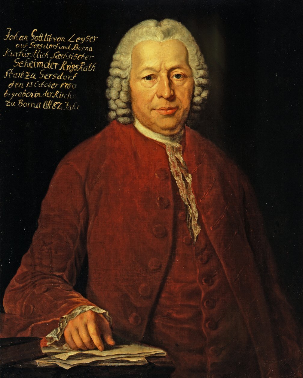 O conselheiro de guerra eleitoral saxão Johann Gottlieb von Leyser (cerca de 1698-1780) de Anton Graff