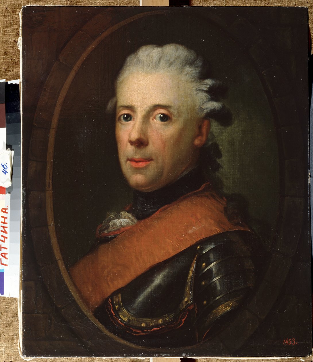 ""Retrato do Príncipe Henrique da Prússia (1726-1802), irmão de Frederico, o Grande"" Pintura de Anton Graff (1736-1813) 1760-1770 Museu do Estado ao Ar Livre Palácio Gatchina, São Petersburgo de Anton Graff