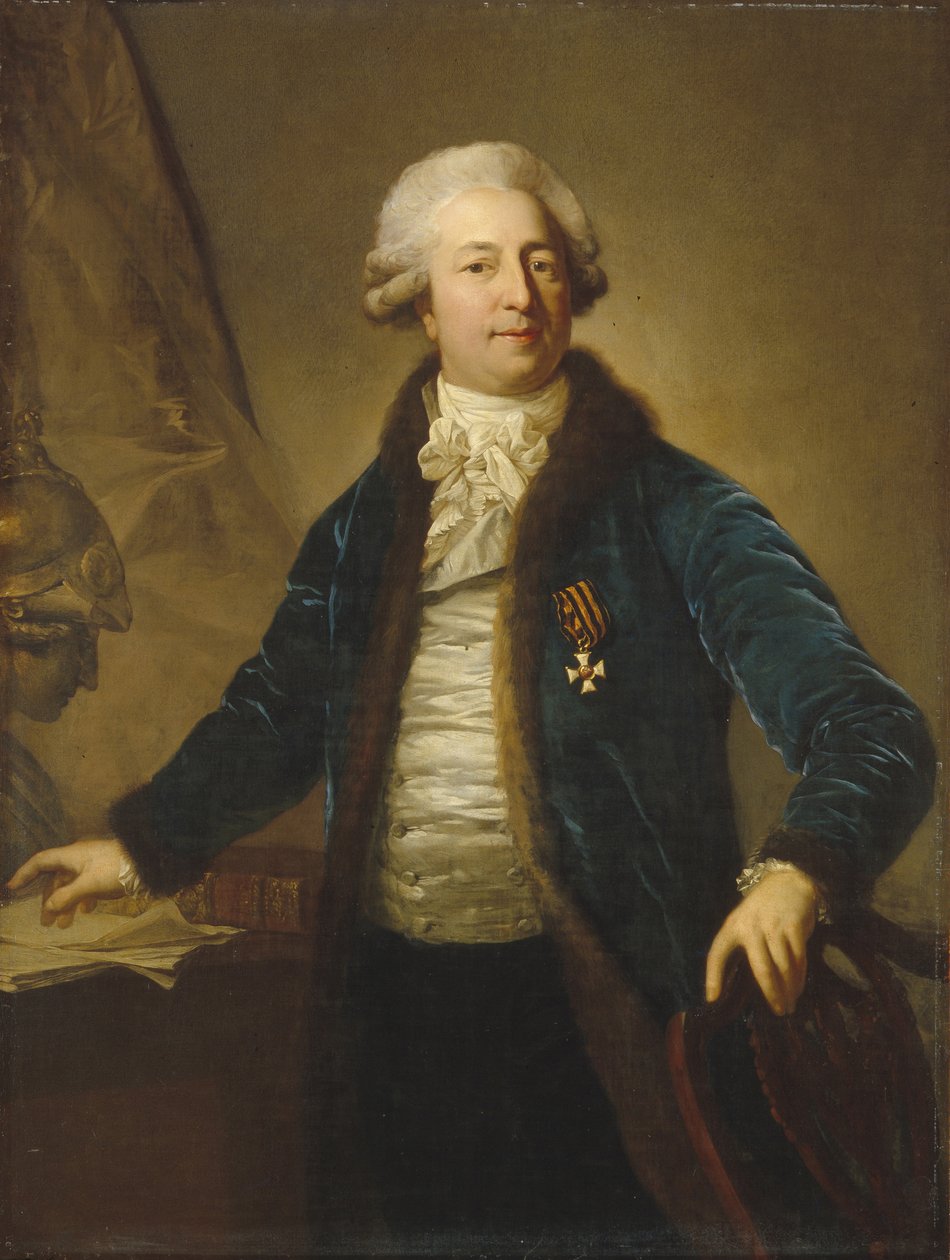 Retrato de Adrian Ivanovich Divov 1749-1814, 1790p de Anton Graff