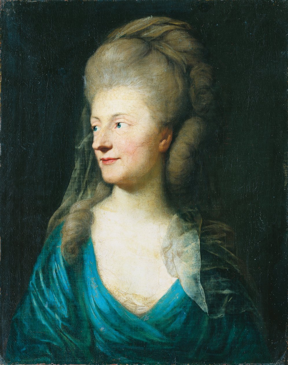 Retrato de Johanna Henriette Louise, condessa de Bestucheff-Rumin, nascida von Carlowitz (1717-1787) () de Anton Graff
