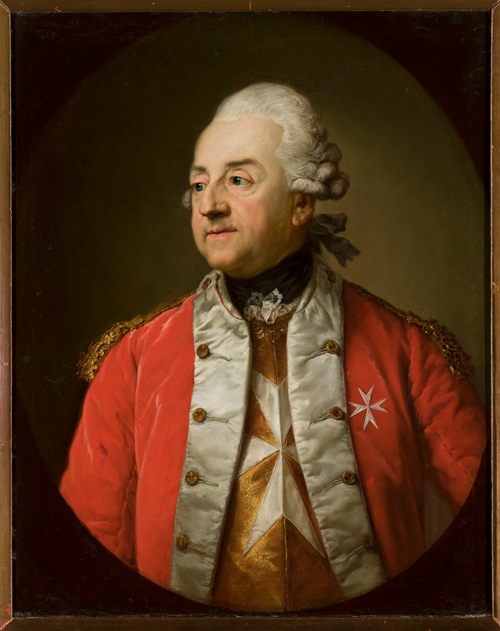 Retrato de Johann N. Schaffgotsch em uniforme militar de Anton Graff
