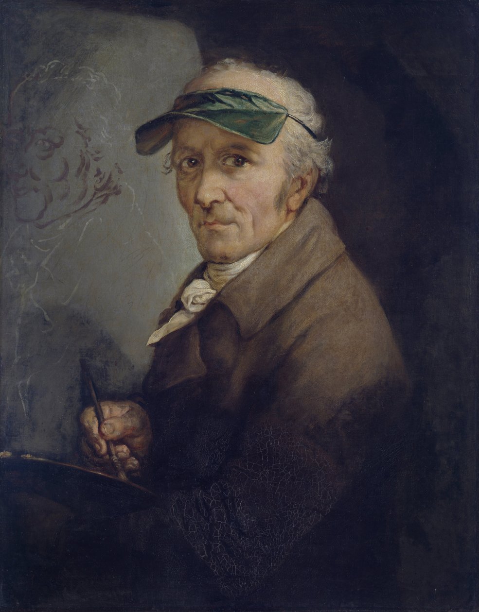 Auto-retrato com sombra para os olhos, 1813 de Anton Graff