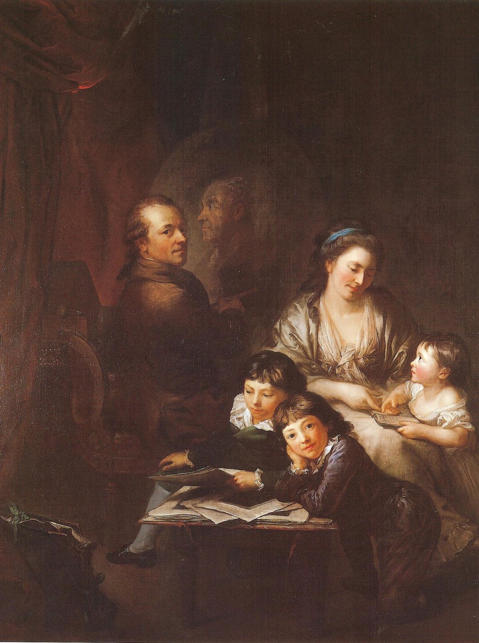 A família do artista antes do retrato de Johann Georg Sulzer de Anton Graff