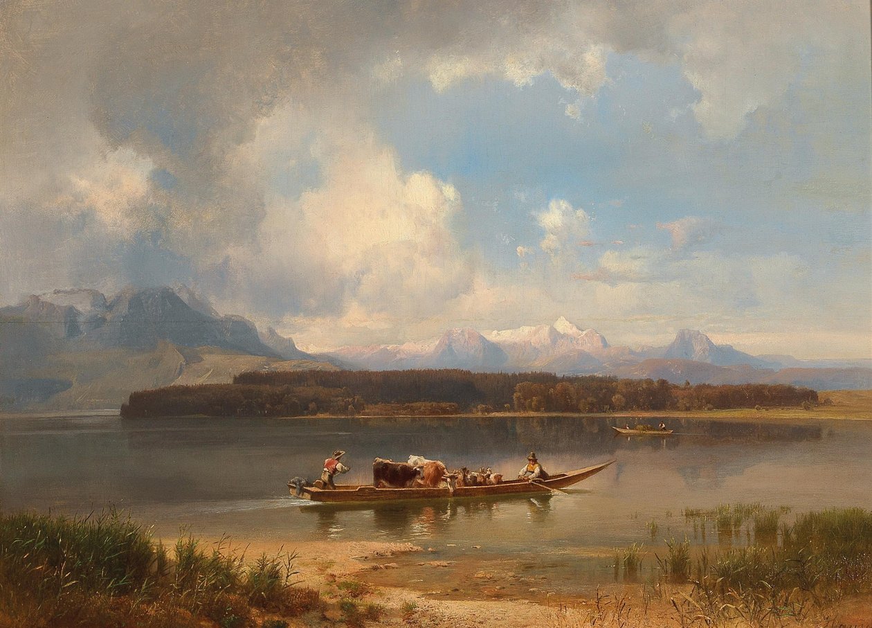 Alemão: Lago Chiemsee no outono de Anton Hansch