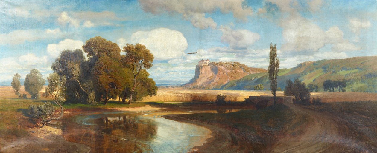 Castelo de Devín (Tebas) no Danúbio de Anton Hlavacek