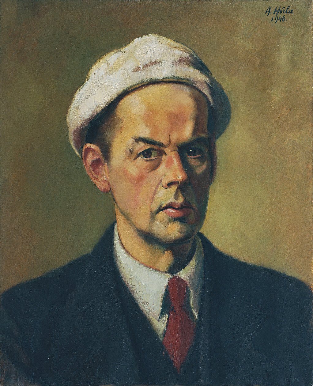 Autorretrato com boné branco de Anton Hula