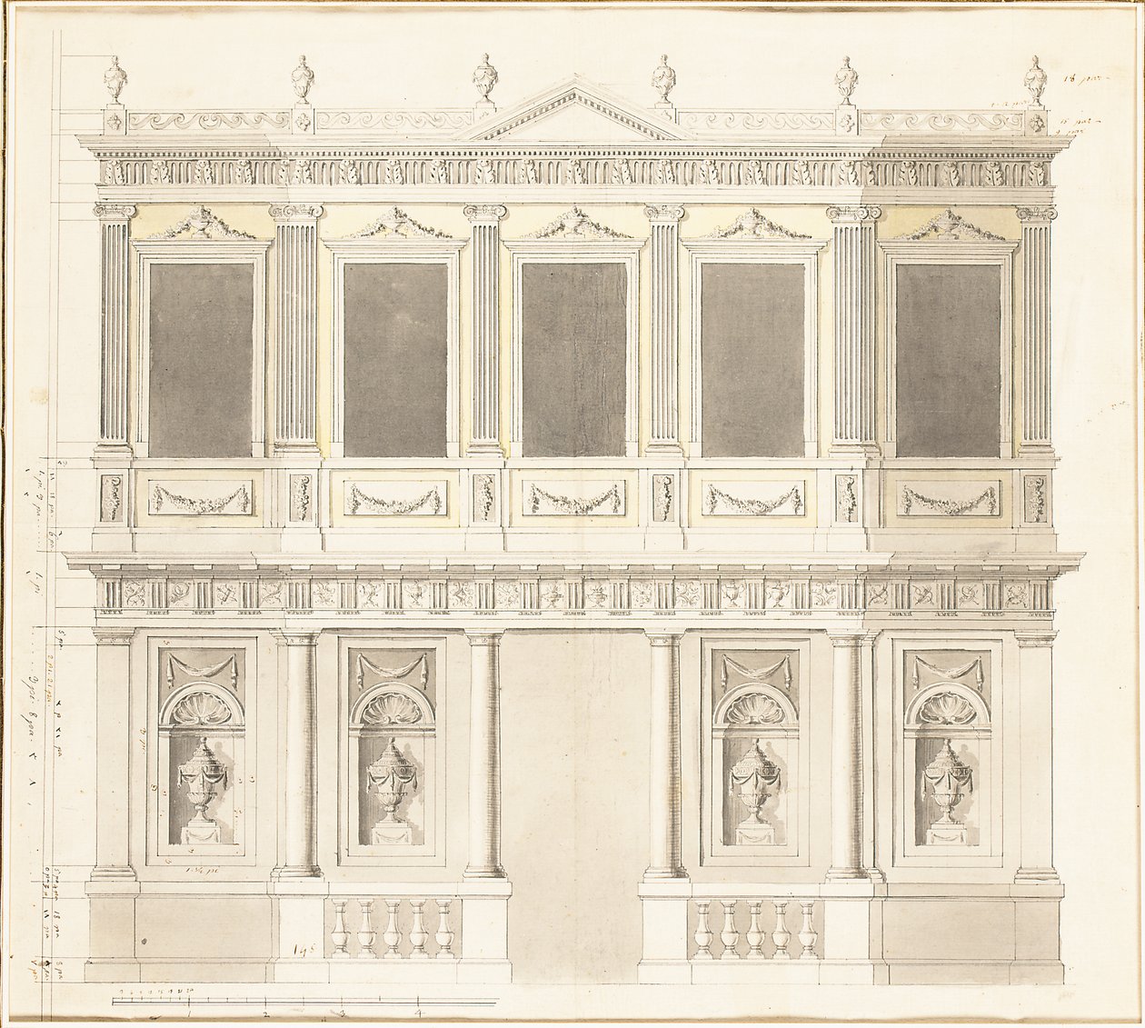 Uma elevação do pavilhão do palácio Sultana Hadigé em Defterdar Bournou de Anton Ignaz Melling