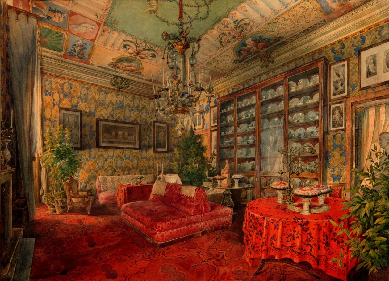 Interior, meados do século XIX. de Anton Ivanovich Ivanov