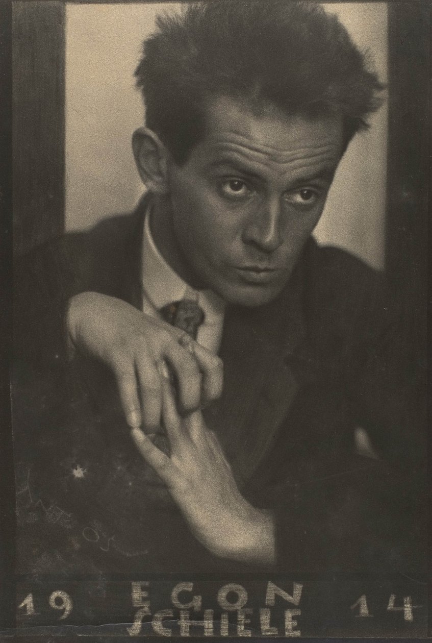 Egon Schiele, 1914 (impressão em gelatina de prata) de Anton Josef Trcka