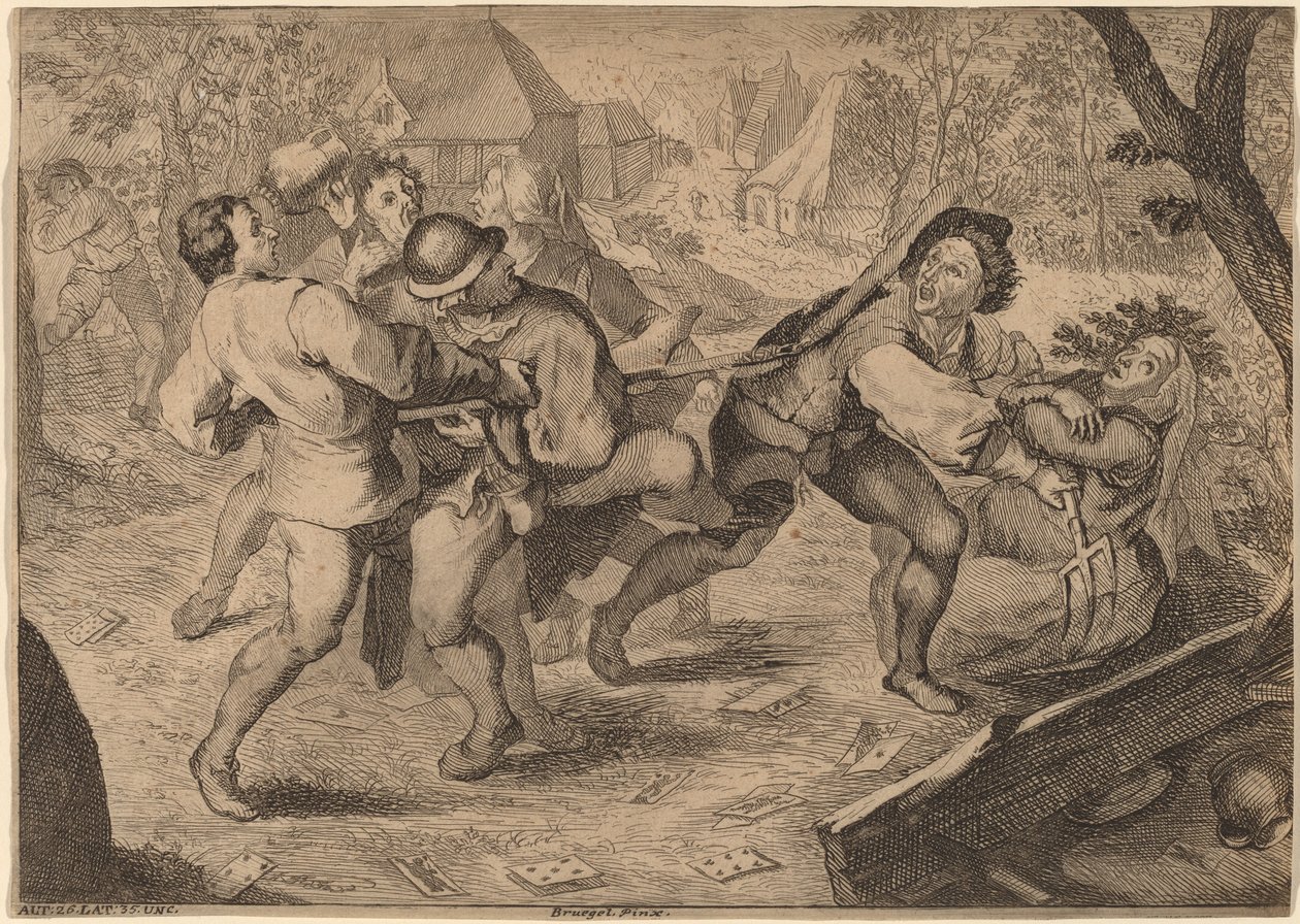 Camponeses lutando de Anton Joseph Prenner after Pieter Bruegel the Elder