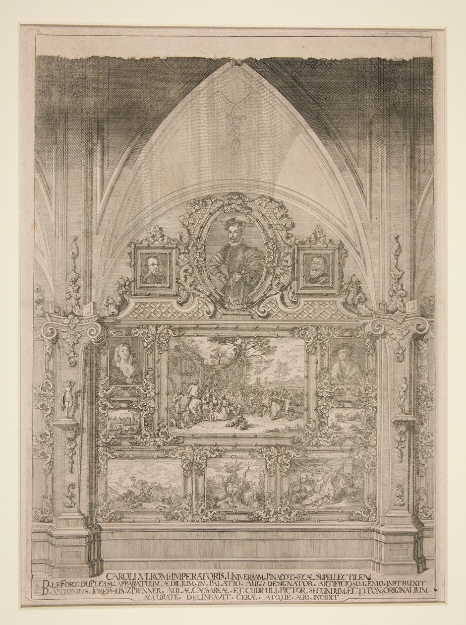 Nicho de Arco Interior Decorado com Retratos e Cenas do Género de Anton Joseph von Prenner