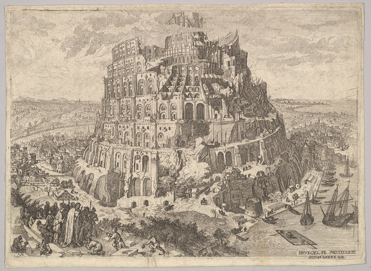 A Torre de Babel. de Anton Joseph von Prenner
