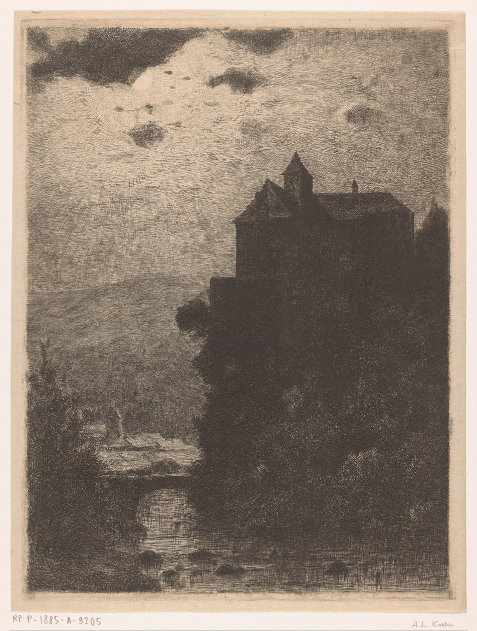 Castelo em um penhasco de Anton L. Koster