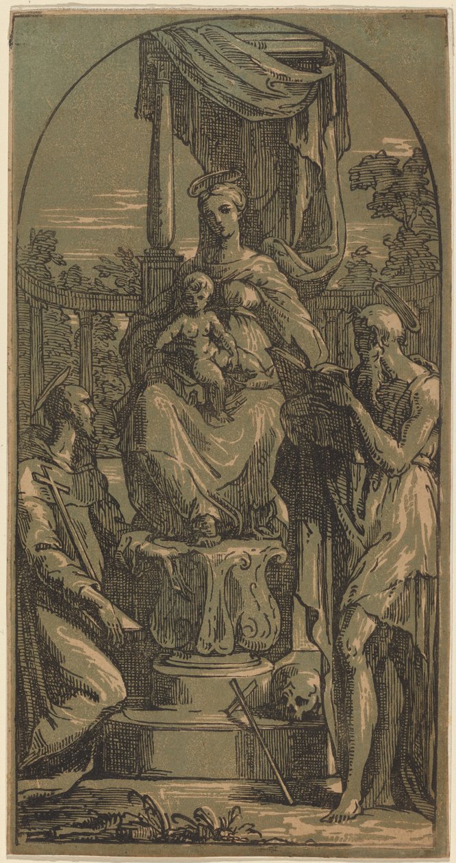 Madona e Menino entronizados, São Jerônimo e São Francisco de Anton Maria Zanetti I, after Parmigianino