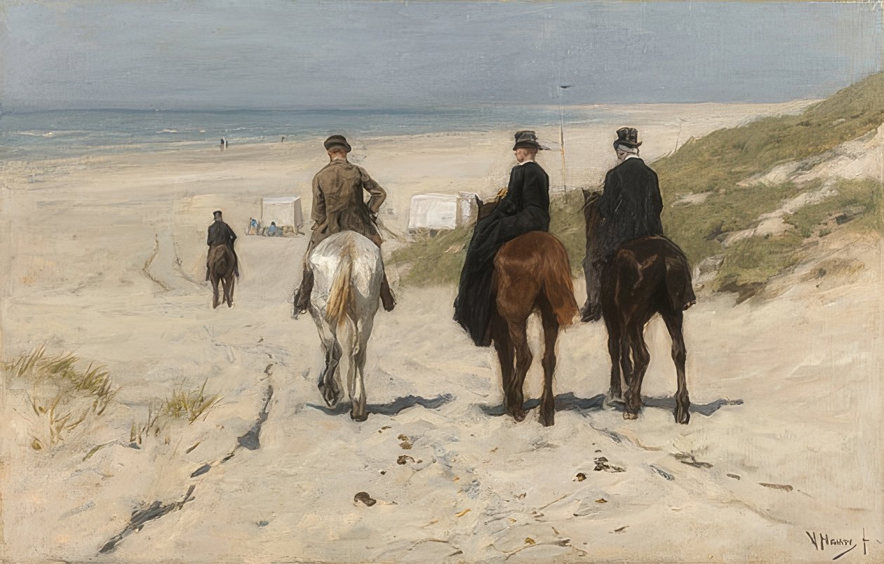 Passeios a cavalo na praia. 1876 de Anton Mauve