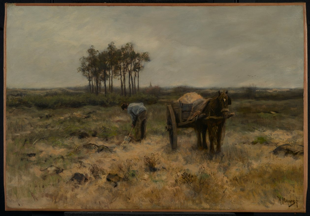 Cavando Areia, ou O Carrinho de Areia, c.1875 de Anton Mauve