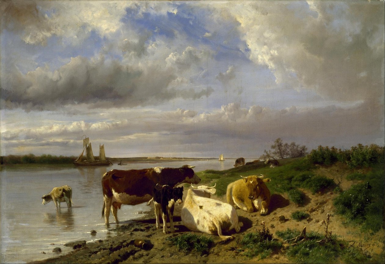 Paisagem com gado de Anton Mauve